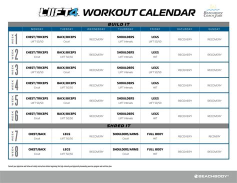Liift More Calendar: Your Path to Strength and Fitness