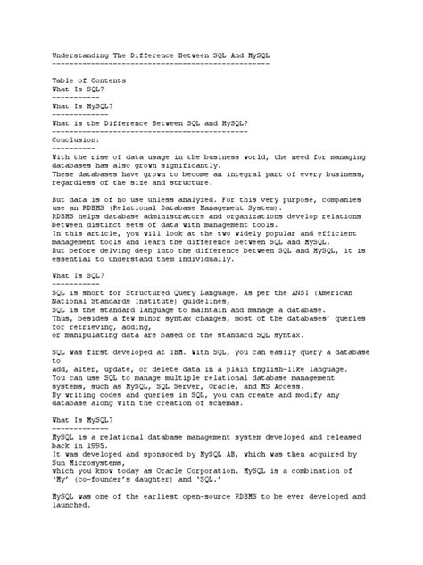 Diff Bet SQL and MySQL 的图像结果