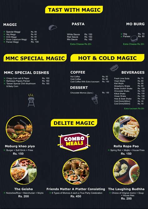 Menu at Momo Magic Cafe, Ujjain