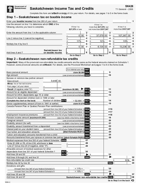 Fillable Online 5008-C SK 428 - Saskatchewan Income Tax and Credits ...