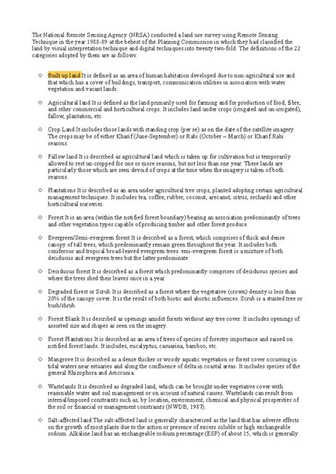 NRSA Land Use Survey: Remote Sensing Techniques Overview - Studocu