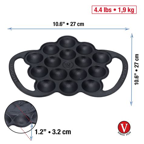 Victoria Dutch Mini Pancake Balls Maker. Cast Iron Griddle Perfect for ...