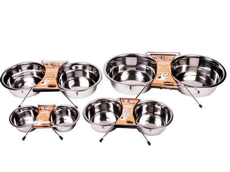 GoGo® Stainless Steel Dishes – Double Diner – Dig It Pet