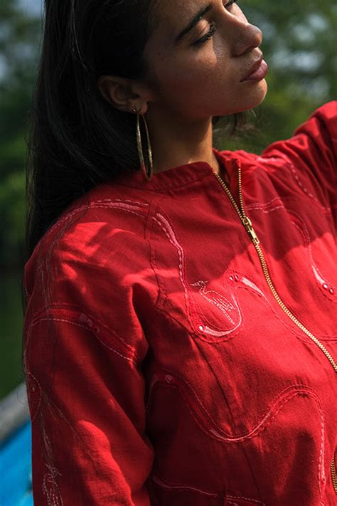 Maritime Pure Cotton Hand Embroidered Bomber Jacket For Women Online ...