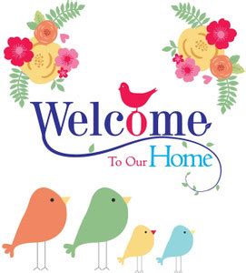 100yellow 20 cm Welcome to Our Home Printed Wall Self Adhesive Sticker ...