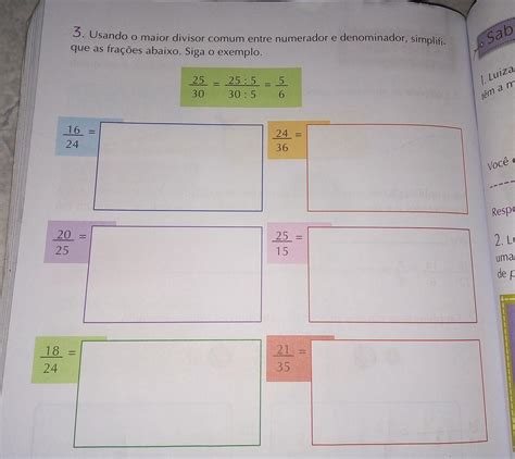 3 - Usando o maior divisor comum entre numerador e denominador ...