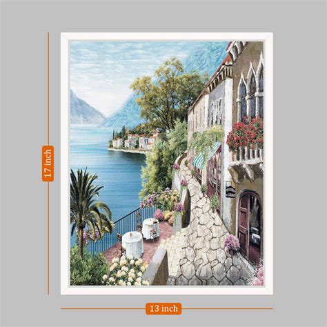 White Color Home Theme Canvas Painting with Wooden Frame Framed wall a ...