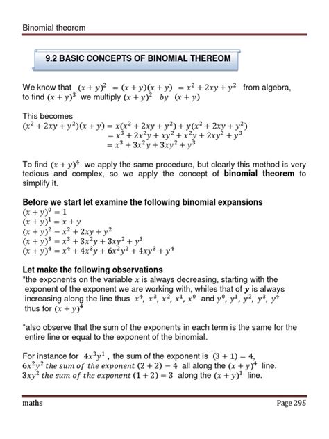 Image result for Binomial Theorem Explained