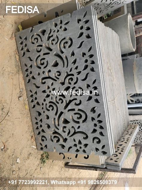 Cement Jali ground floor home front design best luxury villas