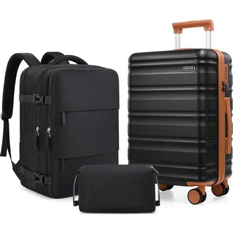 Set 3 Piece, 20 IN Carry On Luggage With PC Hard Shell, TSA Lock ...