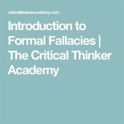Image result for Formal Fallacies