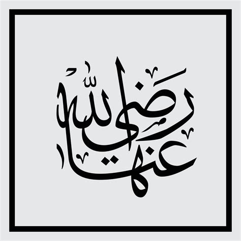 Arabic Calligraphy Radi Allahu Anha Vector art Typography 14016336 ...