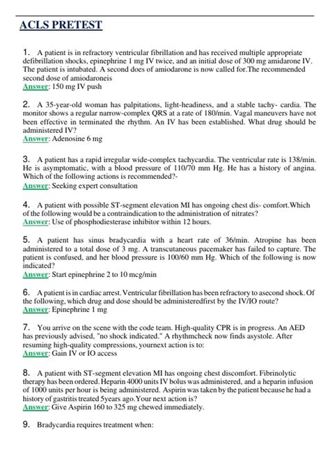 ACLS PRETEST 2024/2025 | QUESTIONS WITH 100% VERIFIED ANSWERS AND ...