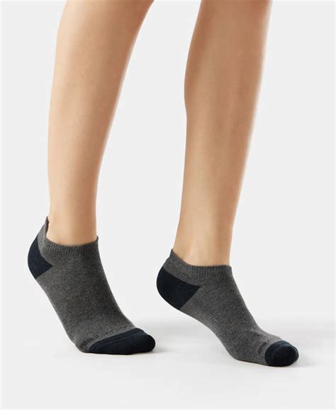 Buy Cotton Nylon Blend Solid Low Show Socks with StayFresh Treatment ...