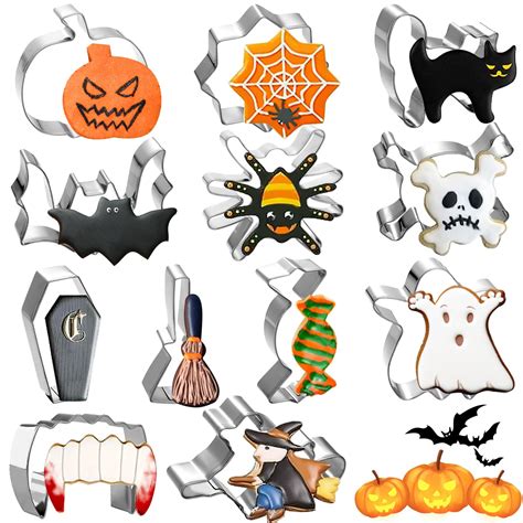 Halloween Cookie Cutters, 12 pieces Cookie Cutters Shape Set Stainless ...