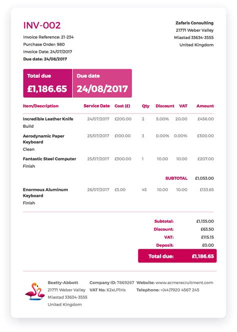 invoice template free download