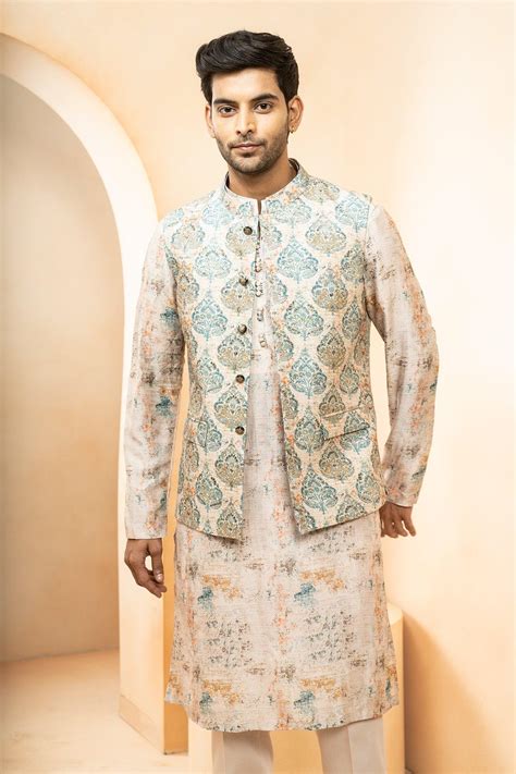 Ehsaas Chanderi Nehru Jacket set