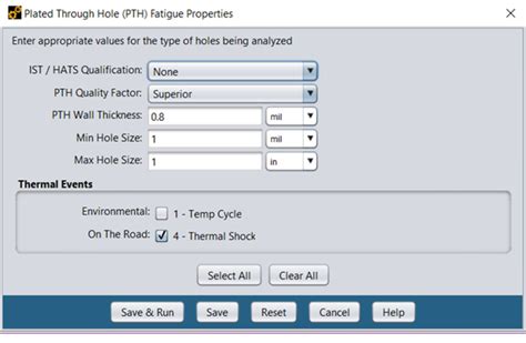 6.3. Plated Through Hole (PTH) Fatigue Analysis