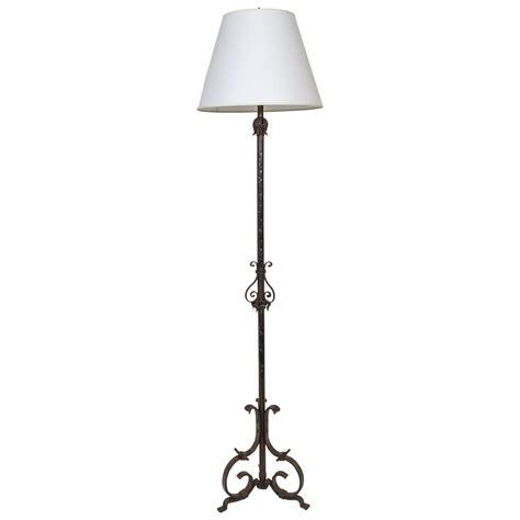 Antique Country French Wrought Iron Oil Lantern Floor Lamp at 1stDibs ...