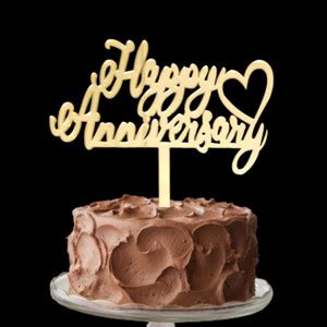 Party Decorz Happy Anniversary Cake Topper| Happy Anniversary Heart ...
