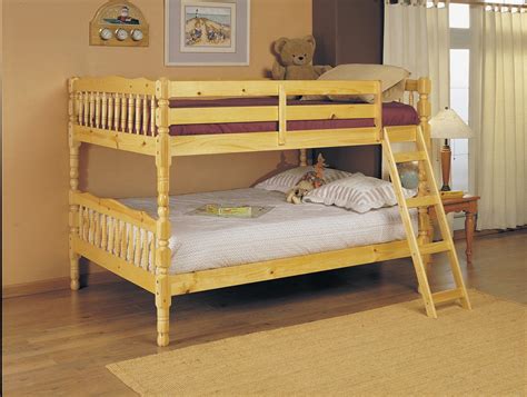Full/Full Bunk Bed, Natural - Pine Wood Natural - Walmart.com