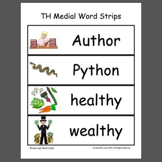 TH Medial Word Strips