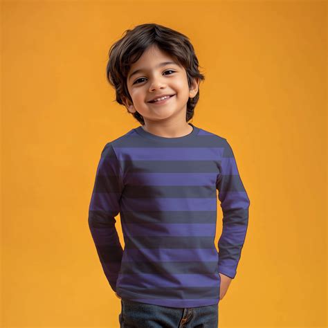 Tried & True Blue Striped Kids Full T-Shirt – Possessif