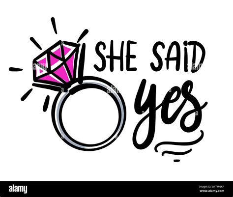 She said Yes - Bautiful hand lettering calligraphy with diamond ring ...