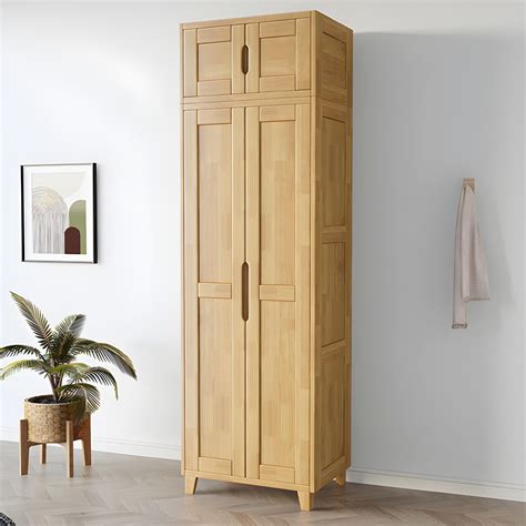 Light Wood Finish Wardrobe Armoire Traditional Wardrobe Cabinet ...