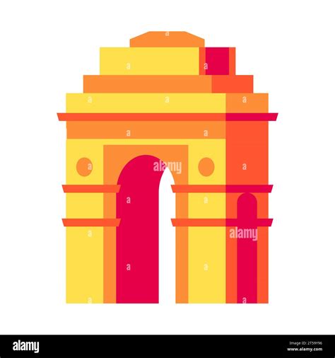 Gateway of India in New Delhi - flat design style single isolated image Stock Vector Image & Art ...