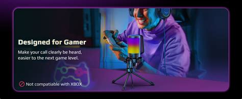 FIFINE A6V USB Gaming Condenser Microphone with RGB, Quick Mute, Pop ...