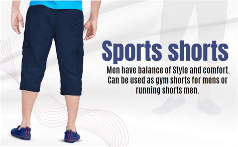 0-DEGREE Men's Regular Fit Three Quarter Shorts Blue 30 Inch Waist ...