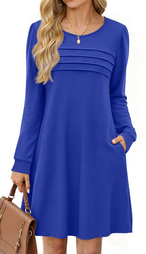 Fantaslook Pleated Long Sleeve Dresses for Women Fashion Fall Dresses ...