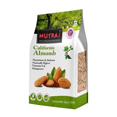 Nutraj 100% Natural Premium Raw California Almonds 1 Kg Pack Dried ...