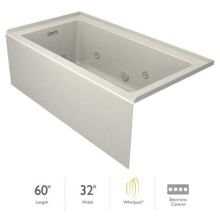 Jacuzzi MG50C69 Linea 60" x 32" Whirlpool Alcove Bathtub with Left ...