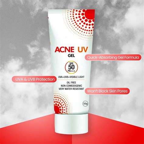 ACNE-UV Sunscreen - SPF 50 PA++++ Gel Sunscreen Lightweight | Broad ...
