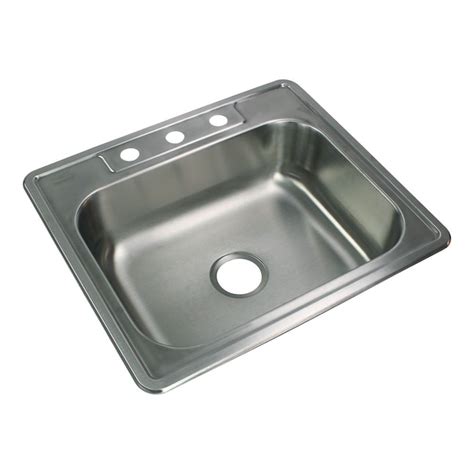 Transolid Select Drop-In 25-in x 22-in Brushed Stainless Steel Single ...
