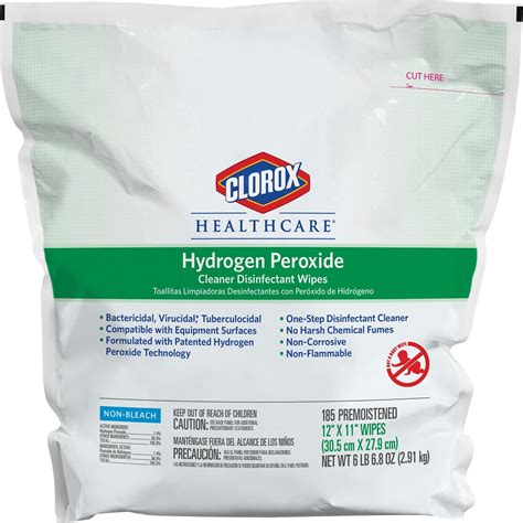 Clorox Healthcare Hydrogen Peroxide Disinfectant Wipes, 185 Count, Fast ...
