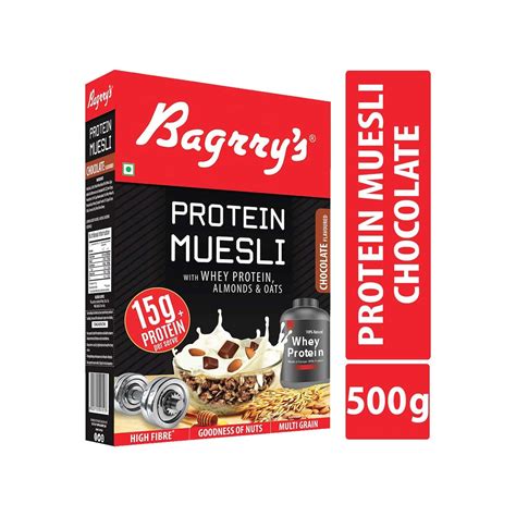 Buy BAGRRY'S PROTEIN MUESLI WITH WHEY PROTEIN ALMONDS AND OATS - 500G ...