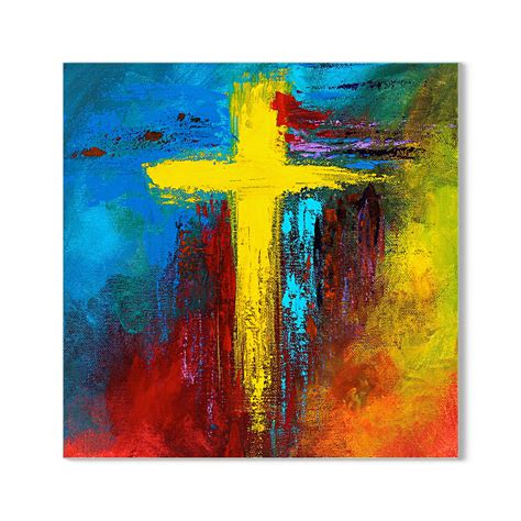 Realistic Modern Jesus Paintings - Cross Splash Oil Painting – Flair Glass