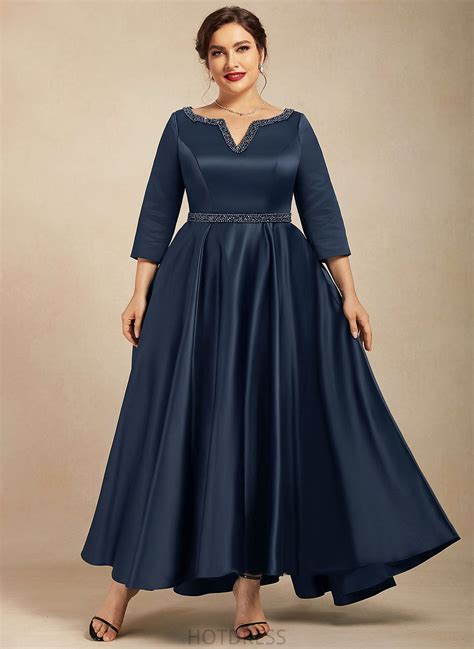 Satin V-Neck A-line Dresses Formal Dresses Ina | A line dress formal, A ...