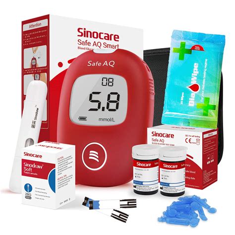 Buy Glucose Monitor Sinocare Safe Aq Smart No Coding Glucometer mmol/L ...