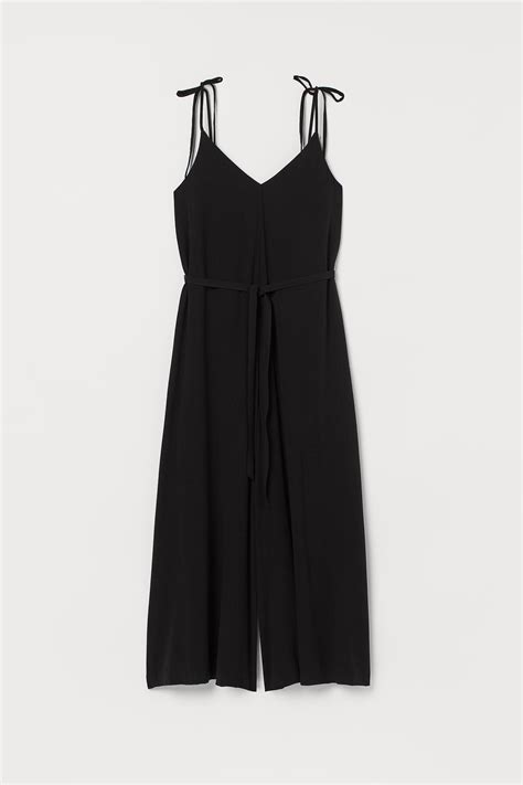 Lyocell-blend jumpsuit - Black - Ladies | H&M IN