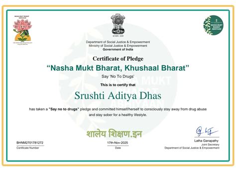 नशा मुक्त भारत अभियान ऑनलाईन शपथ - मराठी, हिंदी, इंग्रजी | NASHA MUKT ...