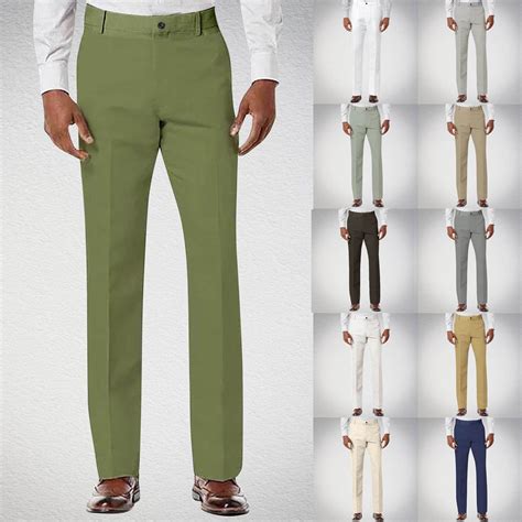 DODADAWANJ Wrinkle Resistant Dress Pants for Men Straight Fit ...