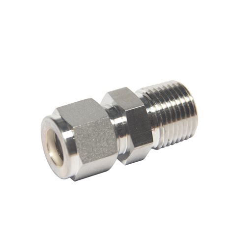 Compression Tube Fitting 1/2" Tube OD x 1/2" NPT Male Connector 316 St ...
