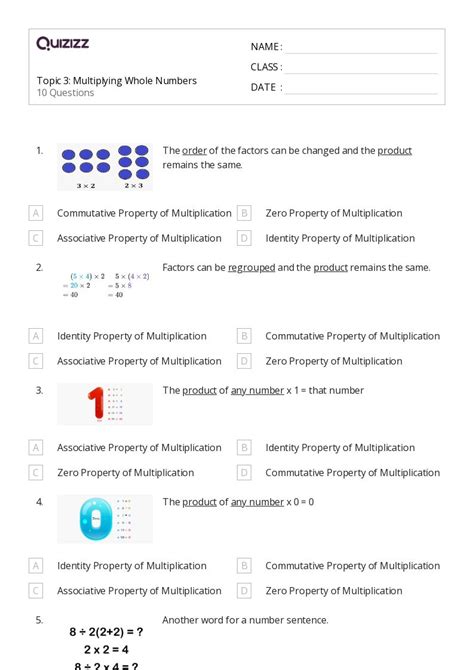 50+ Associative Property of Multiplication worksheets for 4th Class on ...