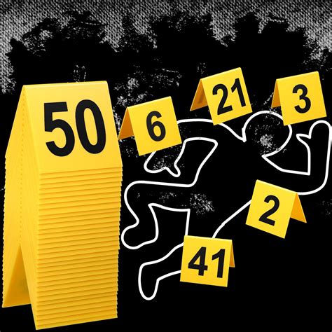 Buy 50 Packs Evidence Markers Crime Markers Tents 1-50 Crime ...