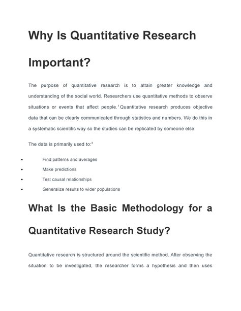 Importance of quantitative research - Why Is Quantitative Research Important? The purpose of ...
