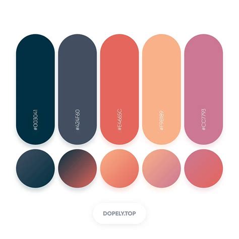 40 Beautiful Color Palettes With Their Similar Gradient Palettes